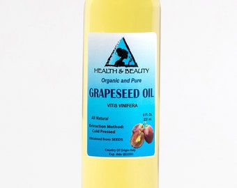 8 oz GRAPESEED OIL ORGANIC Carrier Cold Pressed 100% Pure