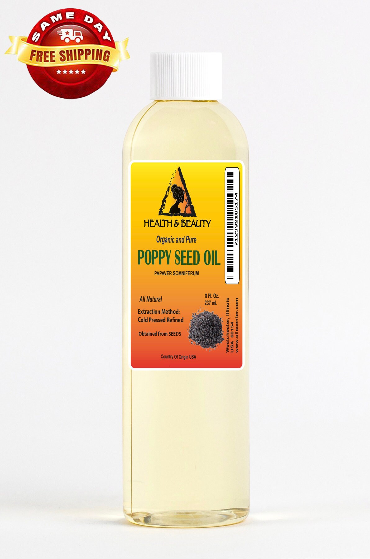 8 Oz POPPY SEED OIL Refined Organic Cold Pressed Premium Pure Etsy