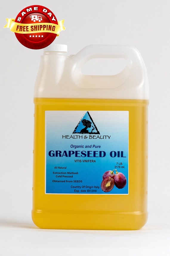 7 Lb, 1 Gal GRAPESEED OIL ORGANIC Carrier Cold Pressed 100% Pure 