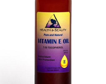 8 oz Vitamin E Oil: T-50 Tocopherol, Natural Anti-Aging