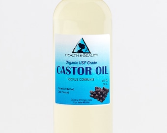 4 oz CASTOR OIL USP Grade Organic Carrier Cold Pressed Pure Hexane Free