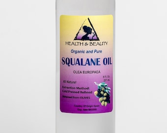 8 oz Organic Squalane Oil: Cold Pressed Olive-Derived