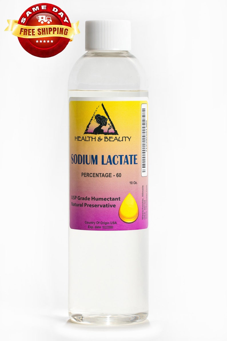 10 oz SODIUM LACTATE 60% Natural USP Preservative Liquid Humectant Pure image 1