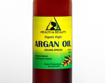 4 oz ARGAN OIL UNREFINED Organic Extra Virgin Moroccan Marrakesh Cold Pressed Raw Pure Hair Oil