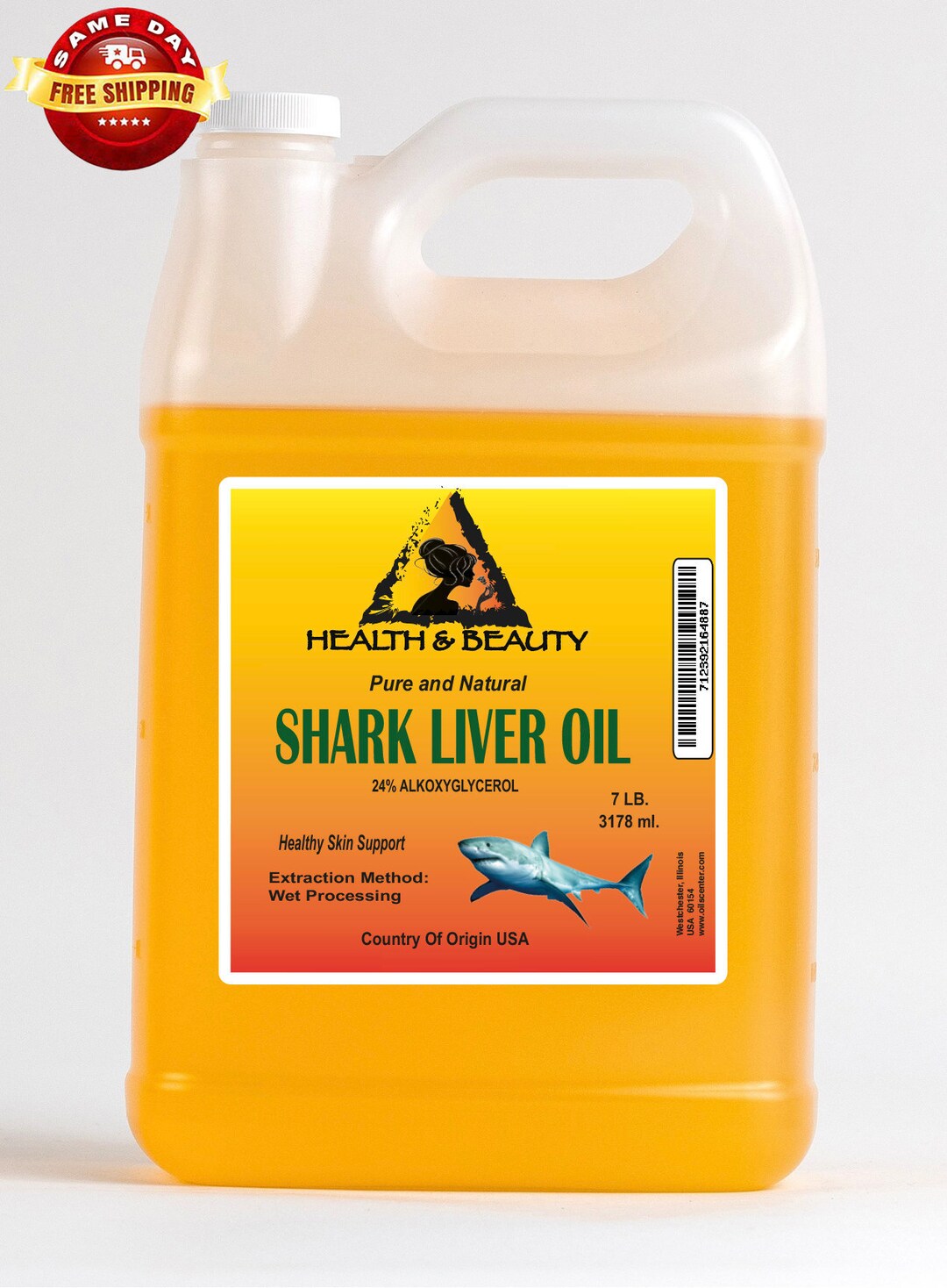 7 Lb 1 Gal SHARK LIVER OIL Alkoxyglycerol With Antioxidant Etsy