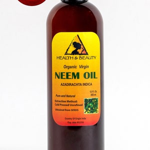 24 oz NEEM OIL UNREFINED Organic Carrier Cold Pressed Virgin Raw Pure