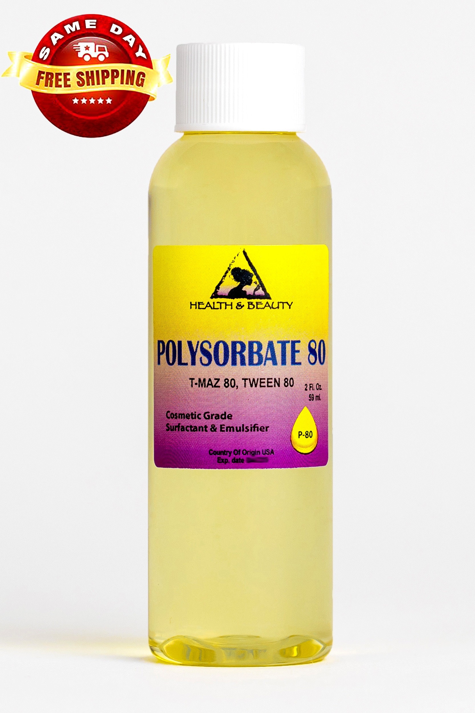 Polysorbate 80 Solubilizer Natural Cosmetic Ingredient for DIY, Bath Bombs,  Skin Care Foam Makeup Base Shampoo Fragrance Emulsifier Bulk 