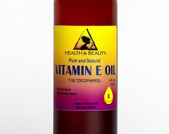4 oz Vitamin E Oil: Natural Tocopherol T-50, Anti-Aging