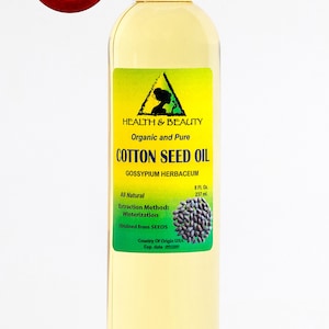8 oz COTTON SEED OIL Organic Carrier Cold Pressed Winterized Natural 100% Pure