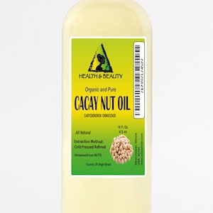 32 oz  CACAY NUT / KAHAI Oil Refined Organic Premium Cold Pressed 100% Pure All Natural