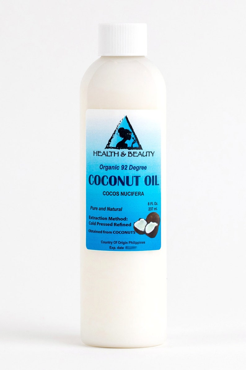 8 oz COCONUT OIL 92 DEGREE Organic Carrier Cold Pressed Ultra Refined 100% Pure image 5