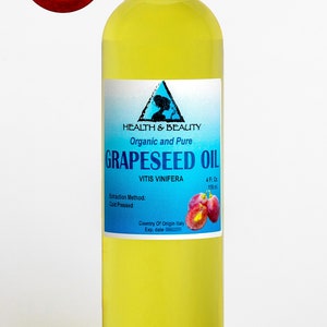 4 oz GRAPESEED OIL ORGANIC Carrier Cold Pressed 100% Pure