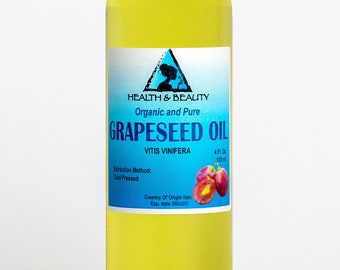 4 oz GRAPESEED OIL ORGANIC Carrier Cold Pressed 100% Pure