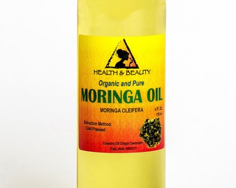 4 oz MORINGA OIL UNREFINED Organic Carrier Virgin Cold Pressed Natural Fresh 100% Pure