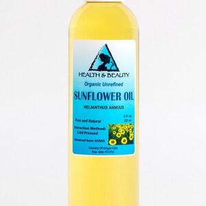 8 oz SUNFLOWER OIL UNREFINED Organic Carrier Cold Pressed Virgin Raw Pure image 5