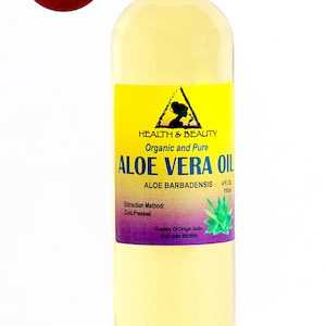 4 oz Organic Aloe Vera Oil: Cold Pressed Carrier Oil