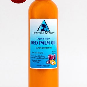 8 oz PALM OIL "RED" Extra Virgin Organic Carrier Unrefined Cold Pressed Raw Pure