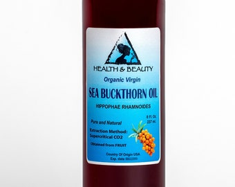 8 oz SEA BUCKTHORN Oil UNREFINED Organic Virgin Supercritical CO2 Extracted Pure