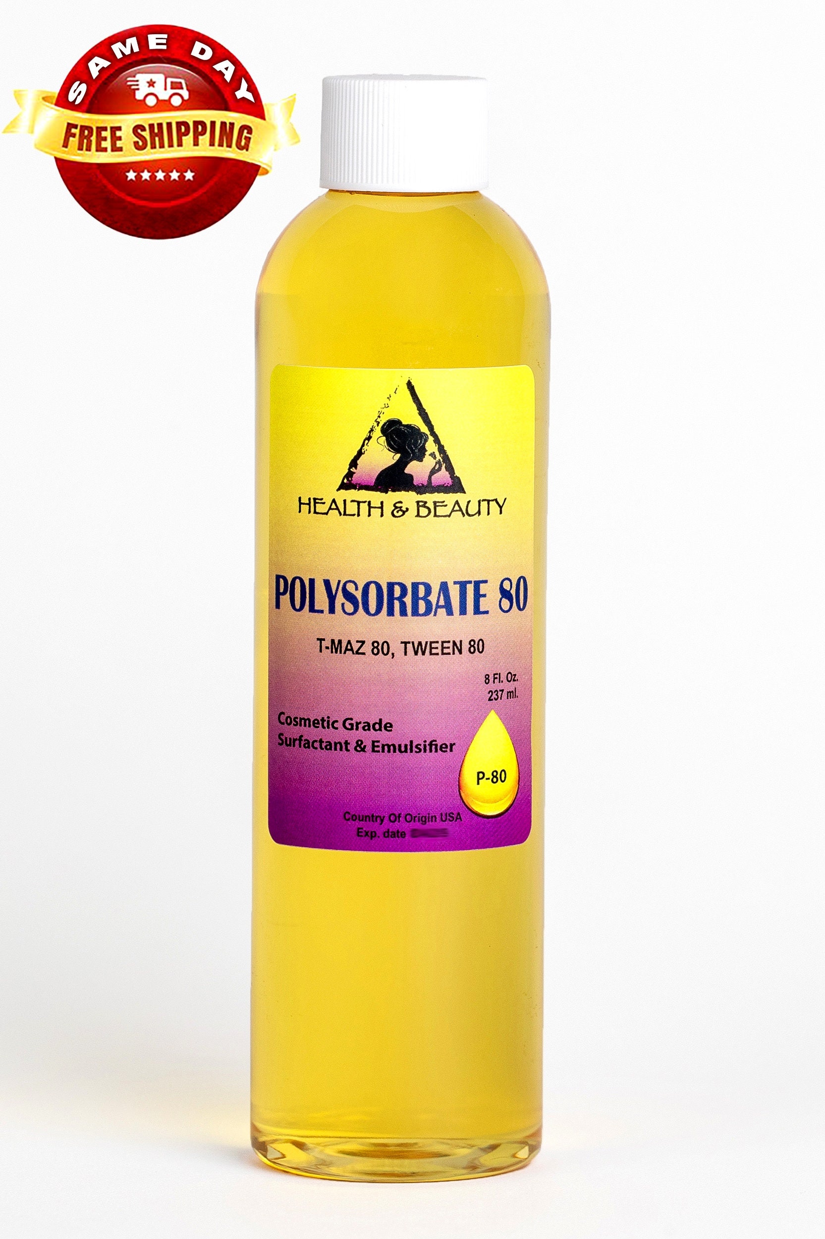 Polysorbate 80 by Velona 64 oz | Solubilizer, Food & Cosmetic Grade | All Natural for Cooking, Skin Care and Bath Bombs, Sprays, Foam Maker | Use