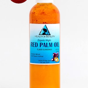 4 oz PALM OIL "RED" Extra Virgin Organic Carrier Unrefined Cold Pressed Raw Pure