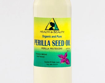 H&B OILS CENTER Organic Perilla Seed Oil – Cold Pressed, 100% Pure, 4 Oz – Carrier Oil