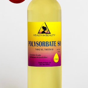 4 oz  POLYSORBATE 80 T-MAZ 80 Tween 80 Solubilizer Surfactant & Emulsifier 100% Pure