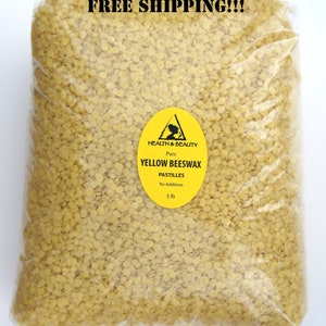 5 Lb YELLOW BEESWAX Bees WAX Organic Pastilles Beads Premium Prime Grade A 100% Pure