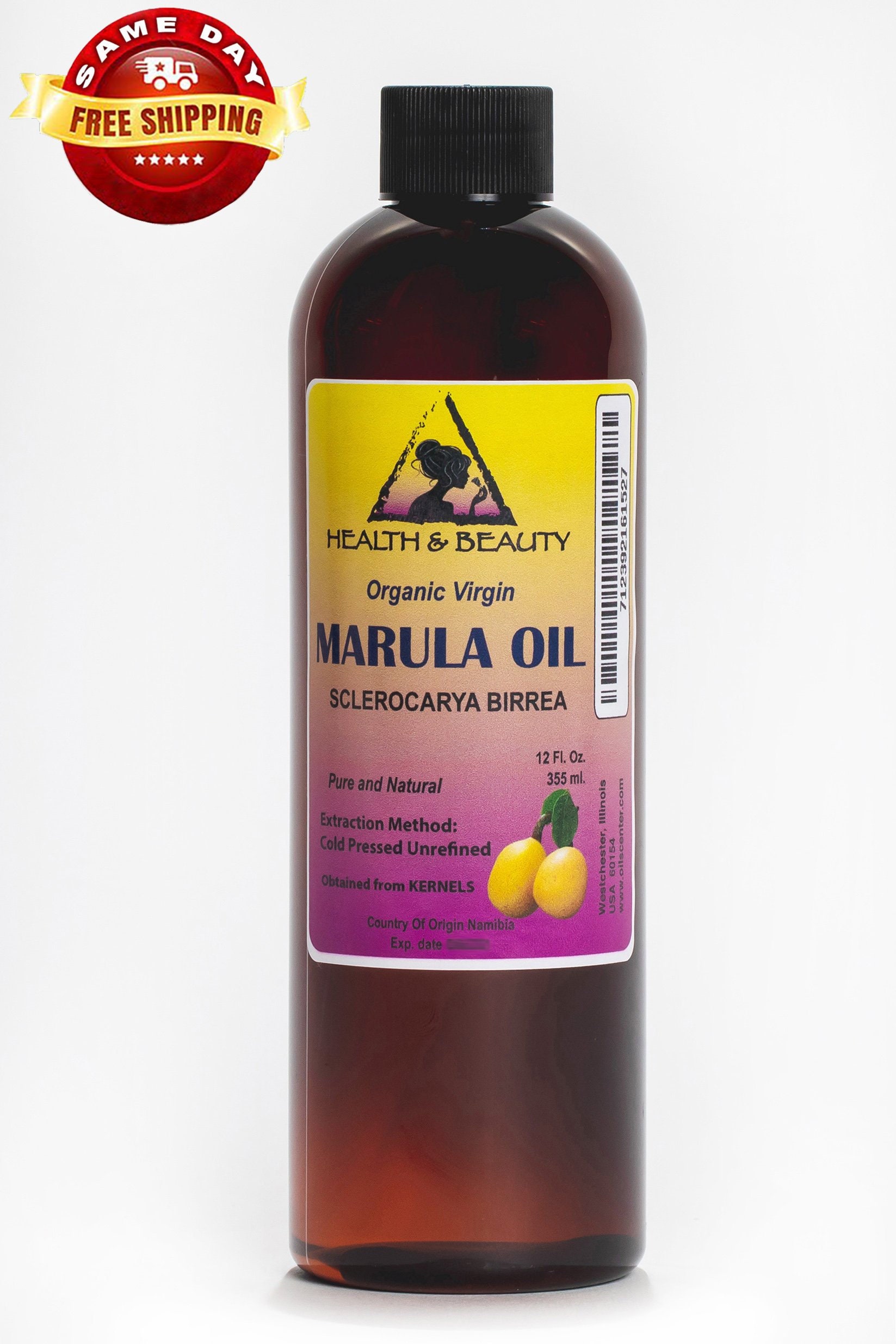 12 oz Organic Virgin Marula Oil: Cold Pressed, Unrefined