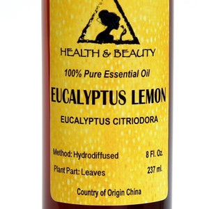 8 oz EUCALYPTUS LEMON ESSENTIAL Oil Organic Aromatherapy Natural 100% Pure