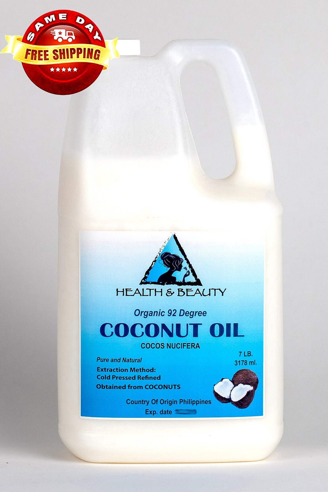 7 Lb 1 Gal COCONUT OIL 92 DEGREE Organic Carrier Cold Pressed - Etsy