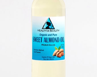 4 oz SWEET ALMOND OIL Refined Organic Carrier Cold Pressed 100% Pure
