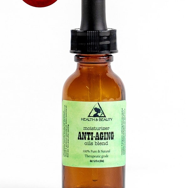 1.0 oz ANTI-AGING ORGANIC Oils Blend Therapeutic Facial Moisturizer Natural Antioxidants Heal Dry Skin Anti-Wrinkles 100% Pure Glass Dropper