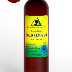 8 oz BLACK CUMIN SEED Oil Unrefined Organic Virgin Raw Cold Pressed Premium Fresh Pure