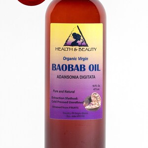32 oz BAOBAB OIL UNREFINED Organic Extra Virgin Cold Pressed Premium Fresh Pure
