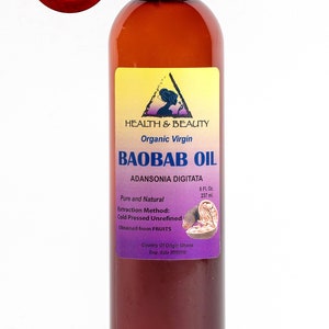 8 oz BAOBAB OIL UNREFINED Organic Extra Virgin Cold Pressed Premium Fresh Pure