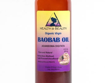 8 oz Organic Baobab Oil: Unrefined, Cold Pressed