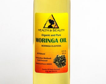 8 oz MORINGA OIL UNREFINED Organic Carrier Virgin Cold Pressed Natural Fresh 100% Pure