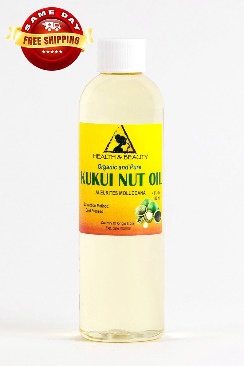 4 oz KUKUI NUT OIL Organic Carrier Cold Pressed 100% Pure image 1