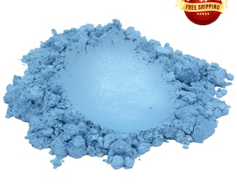 4 oz PEARL BLUE SKY Cyan Luxury Mica Colorant Pigment Powder Cosmetic Grade
