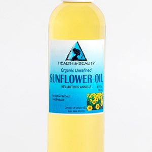 4 oz SUNFLOWER OIL UNREFINED Organic Carrier Cold Pressed Virgin Raw Pure image 3