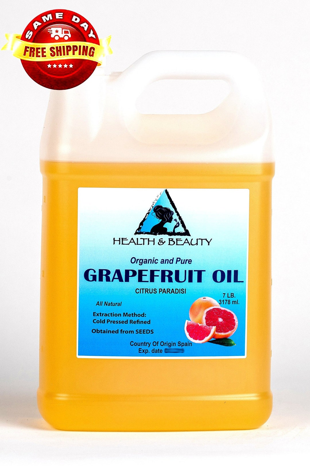 7 Lb, 1 Gal GRAPEFRUIT SEED OIL Refined Organic Carrier Cold Pressed