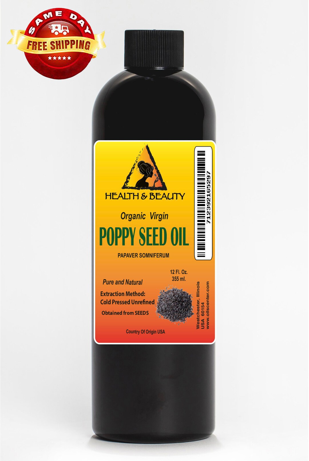 64 Oz POPPY SEED OIL Unrefined Virgin Organic Cold Pressed Etsy