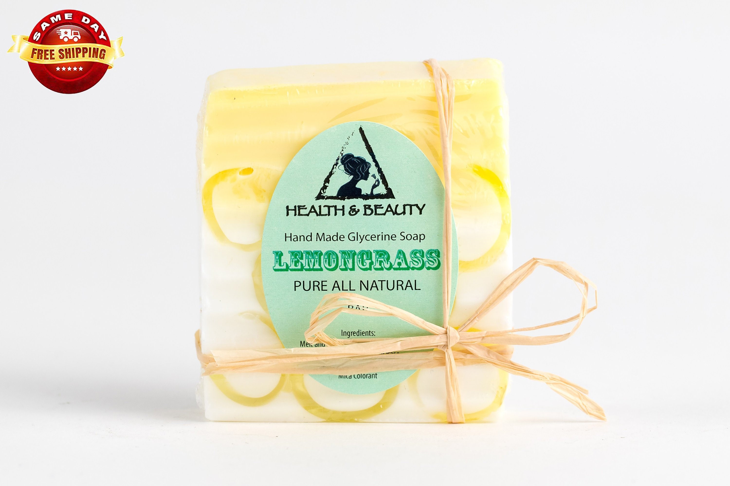 LEMONGRASS SOAP BAR Hand Made Natural Relaxing Moisturizing Body & Skin 100% Pure