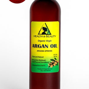 8 oz ARGAN OIL UNREFINED Organic Extra Virgin Moroccan Marrakesh Cold Pressed Raw Pure Hair Oil
