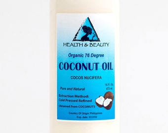 64 oz COCONUT OIL 76 DEGREE Organic Carrier Cold Pressed Refined 100% Pure