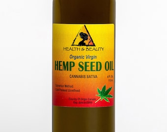 4 oz HEMP SEED OIL Unrefined Organic Carrier Cold Pressed Virgin Raw Pure