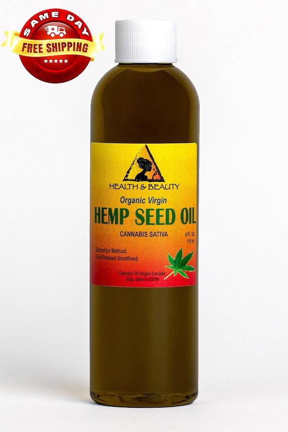 4 oz HEMP SEED OIL Unrefined Organic Carrier Cold Pressed Virgin Raw Pure