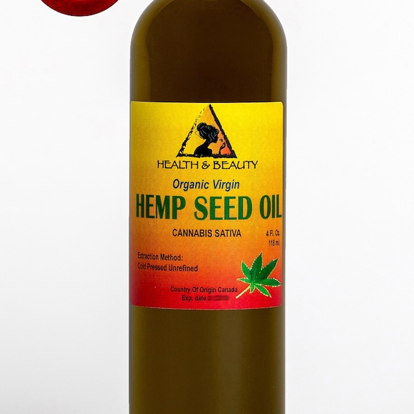 4 oz HEMP SEED OIL Unrefined Organic Carrier Cold Pressed Virgin Raw Pure