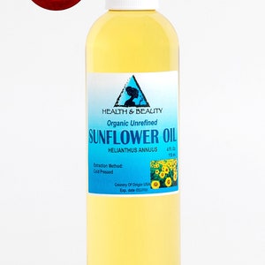 4 oz SUNFLOWER OIL UNREFINED Organic Carrier Cold Pressed Virgin Raw Pure image 1