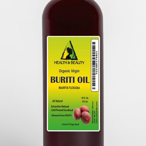 64 oz BURITI EXOTIC FRUIT Oil Unrefined Virgin Organic shops Premium Cold Pressed 100% Pure All Natural